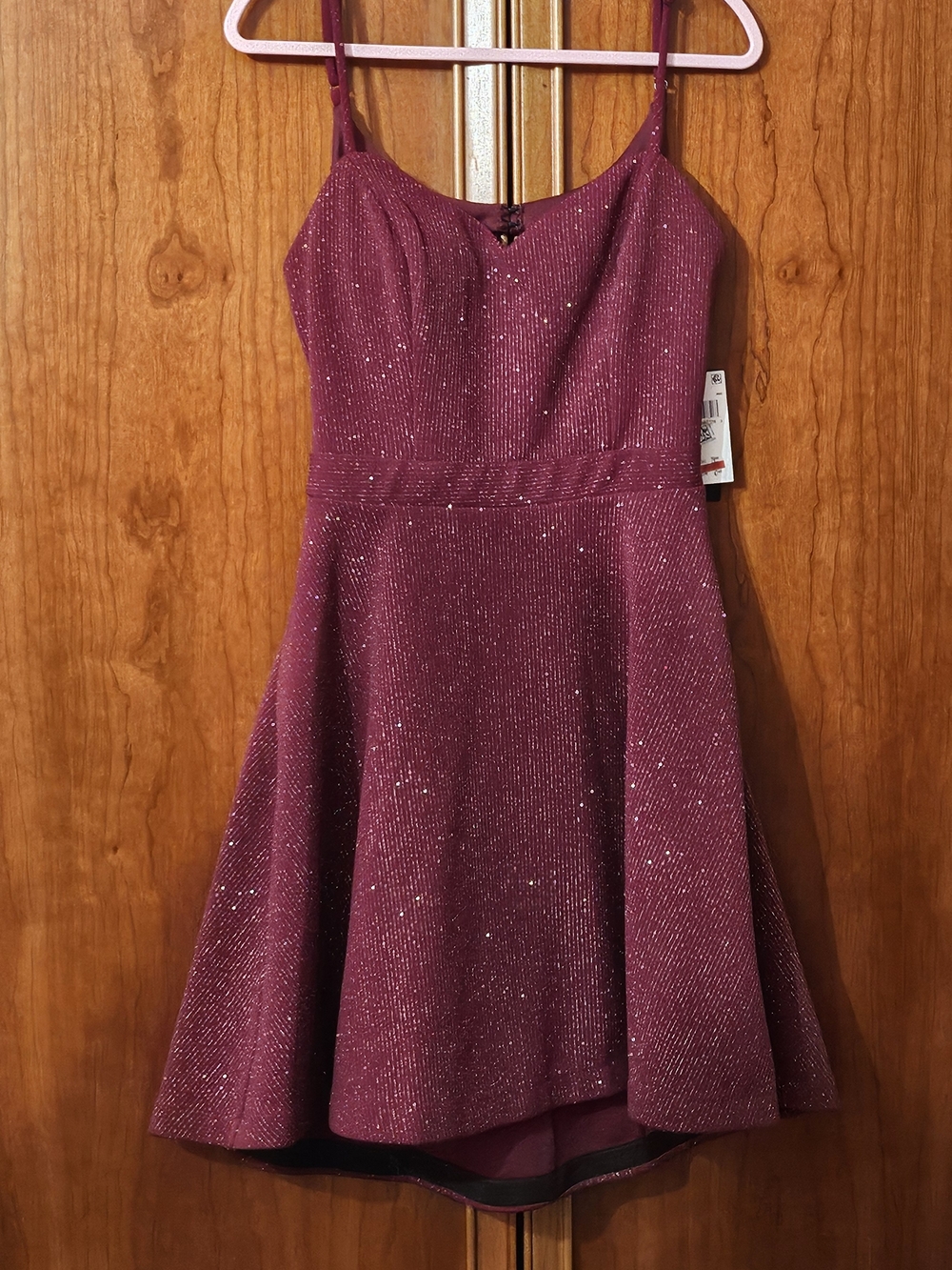 Macy's Sparkling Wine Red A-Line Formal Dress